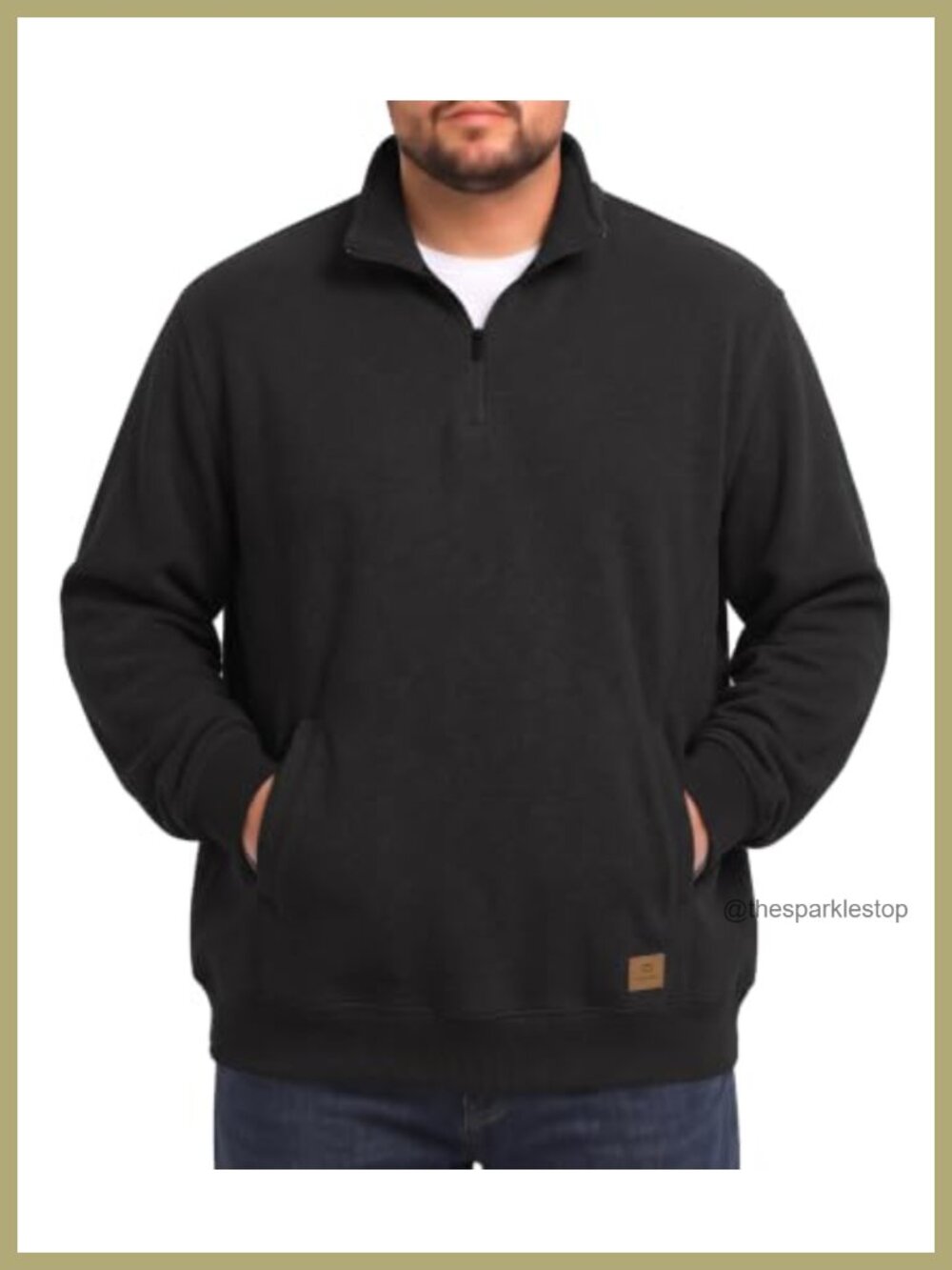 Men's Quarter Zip Pullover Sweatshirt Loose Fit Big & Tall